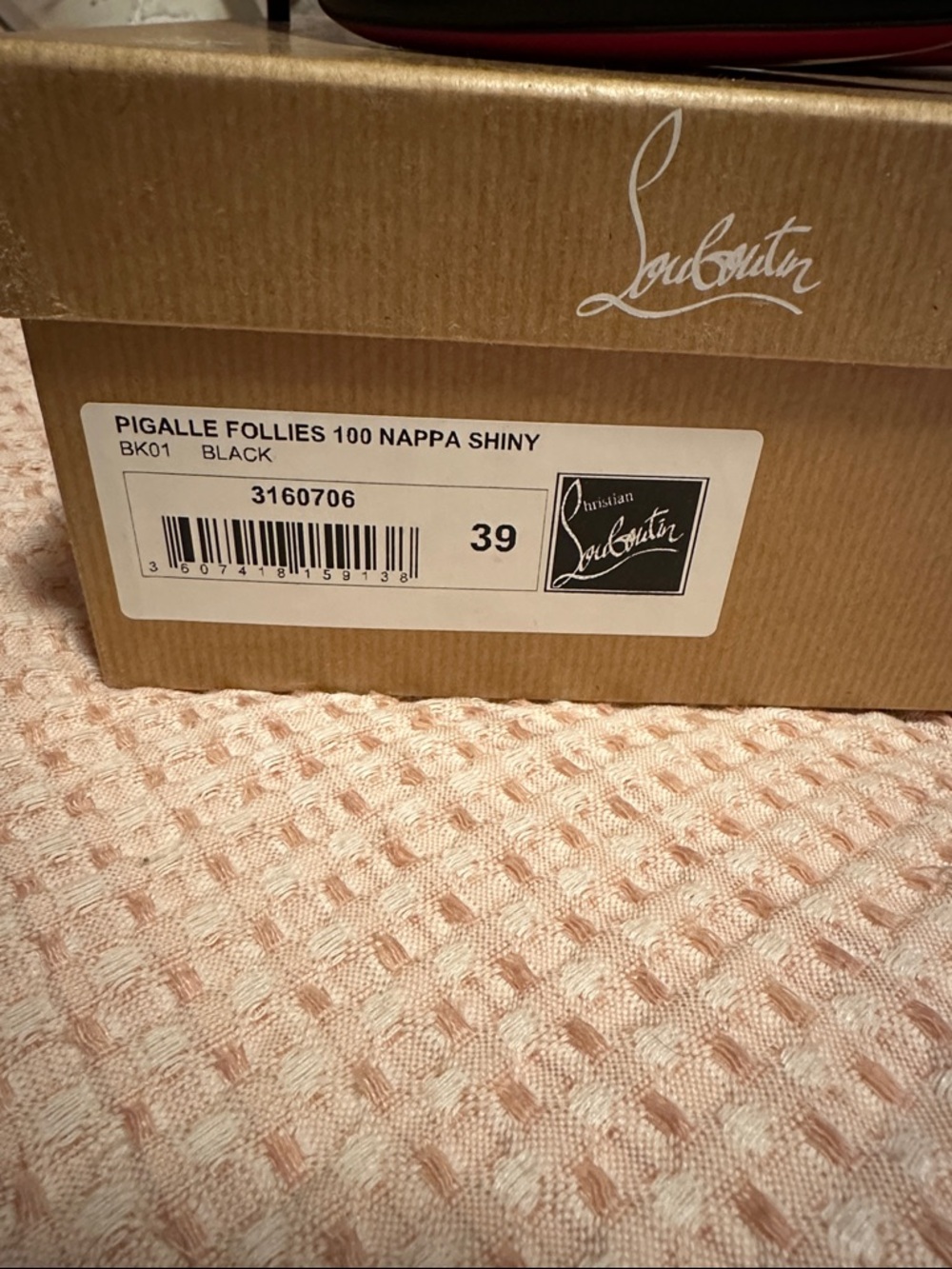 Christian Louboutin Pigalle Follies 100 Nappa Shiny Black Size 39 - Picture 3 of 8